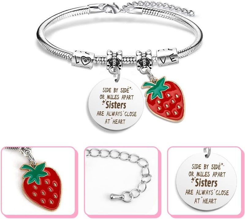 EGHTvmok Sister Birthday Gifts Christmas Mothers Day Sisters Graduation Valentines Bracelet Sunflower,Butterfly,Elephant - Image 2